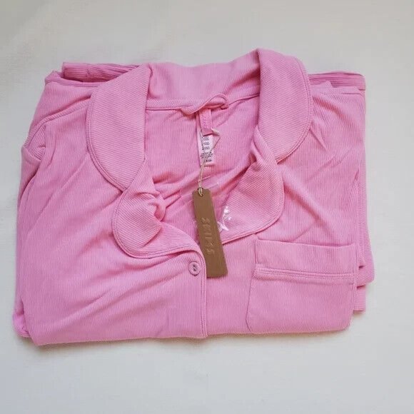 SKIMS Soft Lounge Sleep Bubble Gum Pajama Set, NEW, Extra Small - Picture 5 of 9